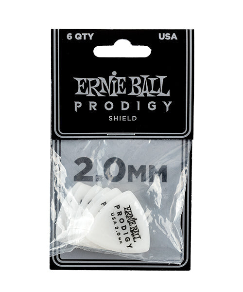 Púas Ernie Ball Prodigy 9337 Shield Blanco 2.00mm 6 Piezas