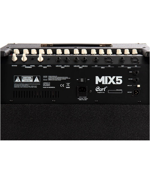 Cort Combo Usos Múltiples 150W 1x12" + 1x3'', 5 Canales MIX5 Negro, Serie MIX