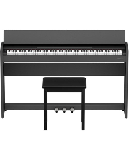 Roland Piano F107-BK Digital Negro con Base, Pedalera y Banco