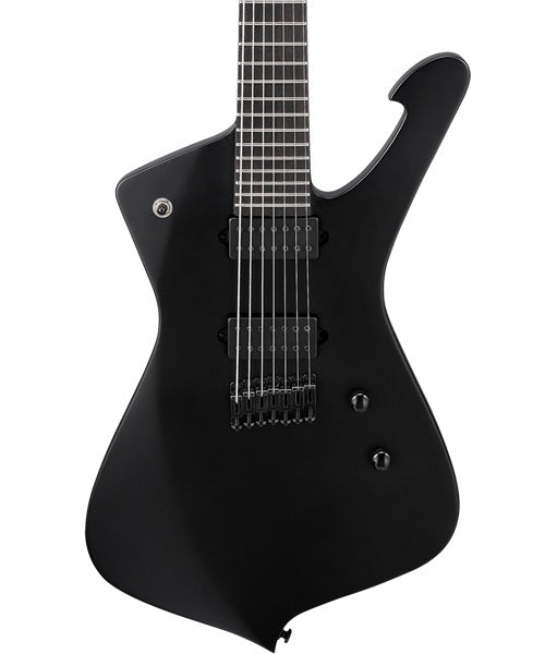 Ibanez Guitarra Eléctrica 7 Cuerdas Negro Mate ICTB721-BKF con Funda, Serie Iceman Iron Label