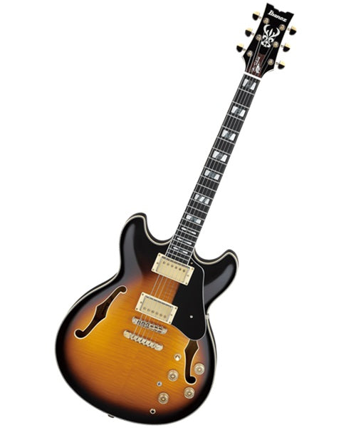 Exclusiva en Veerkamp Online Ibanez Guitarra Eléctrica Amarillo Antiguo/Sombreado Negro JSM10-VYS con Estuche, John Scofield