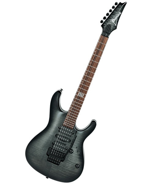 Exclusiva en Veerkamp Online Ibanez Guitarra Eléctrica Gris Transparente/Sombreado Negro KIKO10BP-TGB con Funda, Kiko Loureiro