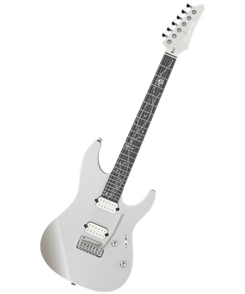 Exclusiva en Veerkamp Online Ibanez Guitarra Eléctrica TOD10 Plata Brillante con Funda, Tim Henson