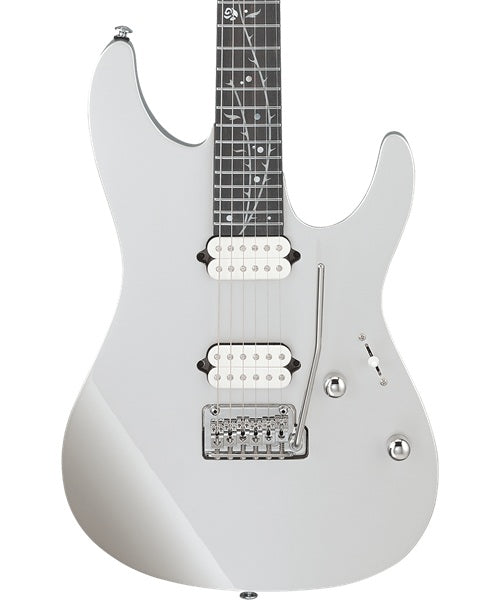 Exclusiva en Veerkamp Online Ibanez Guitarra Eléctrica TOD10 Plata Brillante con Funda, Tim Henson
