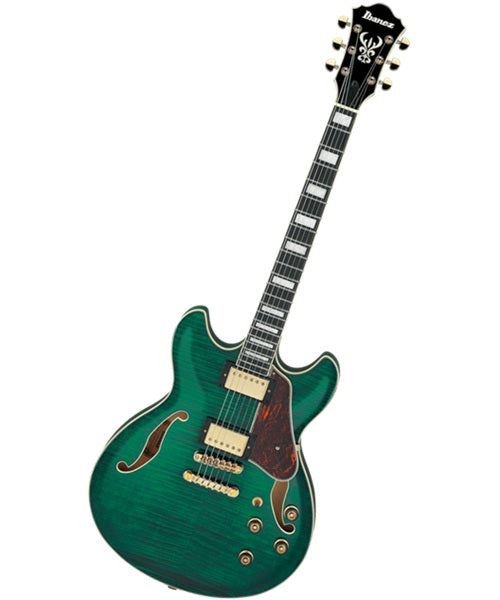 Ibanez Guitarra Eléctrica Verde Transparente AS93FM-TMG, Artcore Expressionist