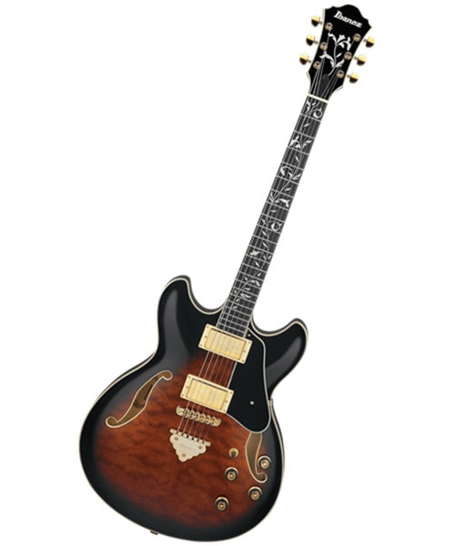 Exclusiva en Veerkamp Online Ibanez Guitarra Eléctrica Café/Sombreado Negro AS93QMSP-DBS, Artcore Expressionist