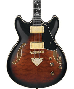 “Exclusiva en Veerkamp Online” Ibanez Guitarra Eléctrica Café/Sombreado Negro AS93QMSP-DBS, Artcore Expressionist