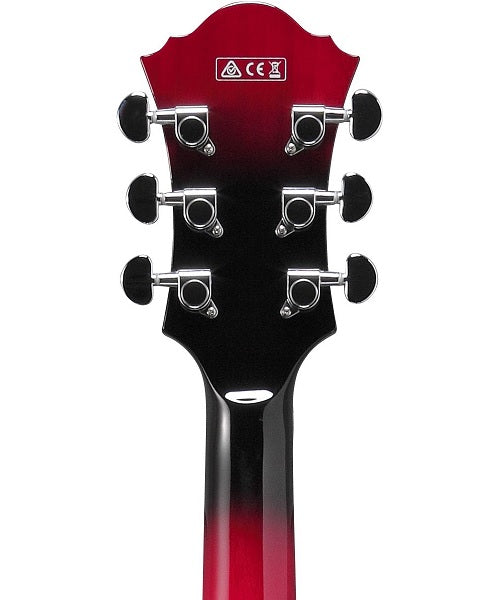 Ibanez Guitarra Eléctrica Rojo Sombreado Transparente AF75-TRS, Serie Artcore