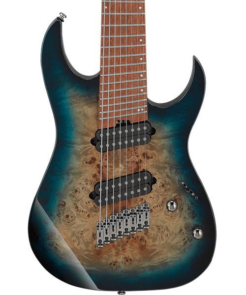 Ibanez Guitarra Eléctrica 8 Cuerdas RGMS8PB-CBS Natural/Sombreado Azul/Negro, Serie RG
