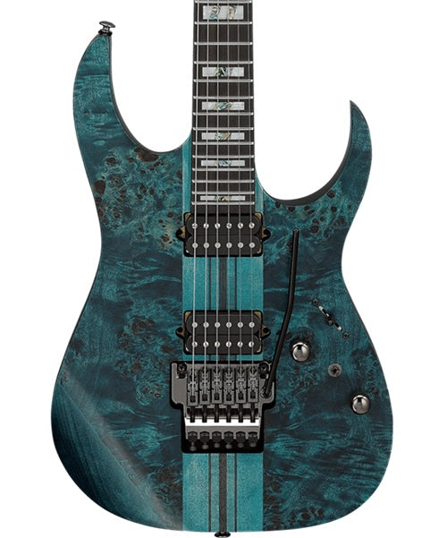 Exclusiva en Veerkamp Online Ibanez Guitarra Entintado Azul Mate RGT1220PBK-COL con Funda, Serie RG Premium