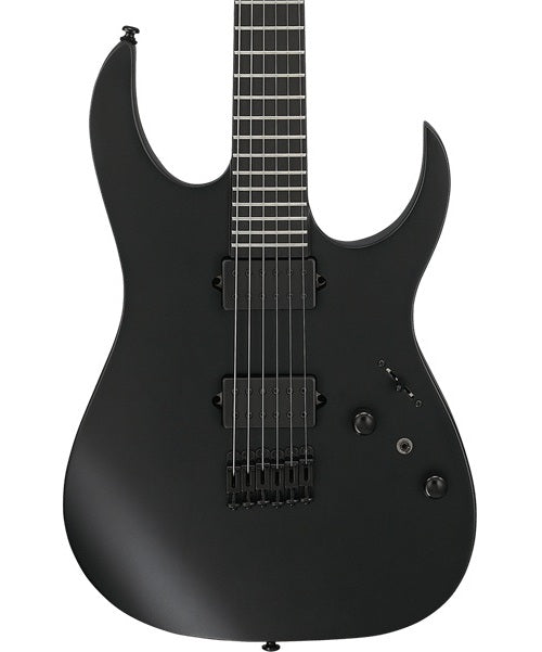 Exclusiva en Veerkamp Online Ibanez Guitarra Eléctrica Negro Mate RGRTB621-BKF, Serie RG Iron Label