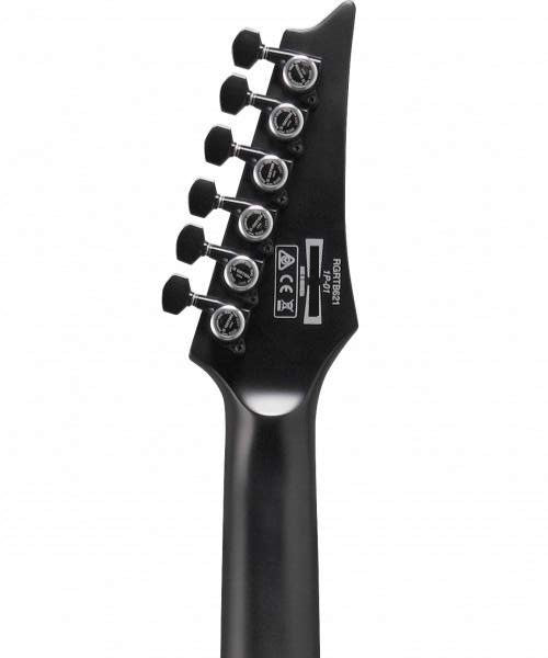 Exclusiva en Veerkamp Online Ibanez Guitarra Eléctrica Negro Mate RGRTB621-BKF, Serie RG Iron Label
