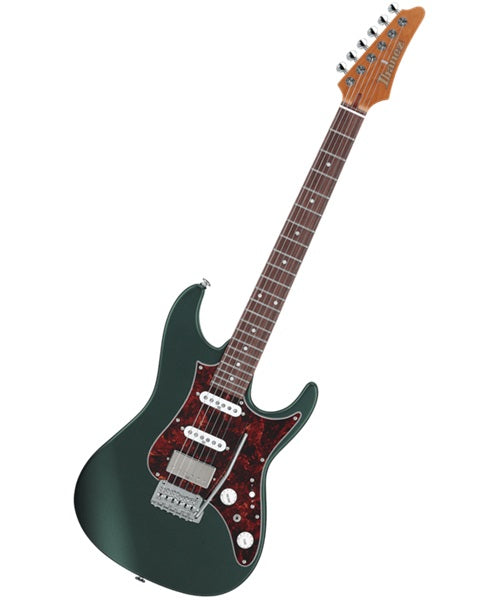 “Exclusiva en Veerkamp Online” Ibanez Guitarra Eléctrica Verde Hiedra Metálico Mate AZ2204N-VGF con Estuche, Serie Azes Prestige