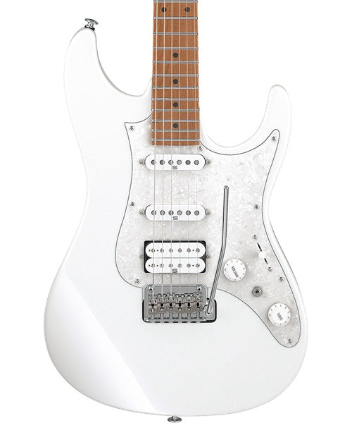 Exclusiva en Veerkamp Online Ibanez Guitarra Eléctrica Blanco Perla AZ2204-PW con Estuche, Serie AZ Prestige