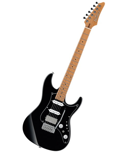 “Exclusiva en Veerkamp Online” Ibanez Guitarra Eléctrica Negra AZ2204B-BK con Estuche, Serie Azes Prestige