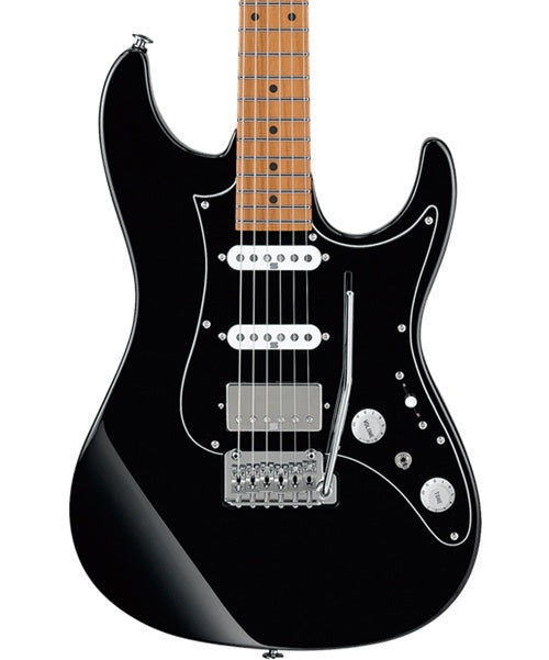 Exclusiva en Veerkamp Online Ibanez Guitarra Eléctrica Negra AZ2204B-BK con Estuche, Serie Azes Prestige