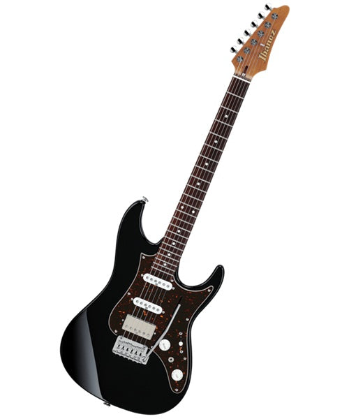 “Exclusiva en Veerkamp Online” Ibanez Guitarra Eléctrica Negra AZ2204N-BK con Estuche, Serie Azes Prestige