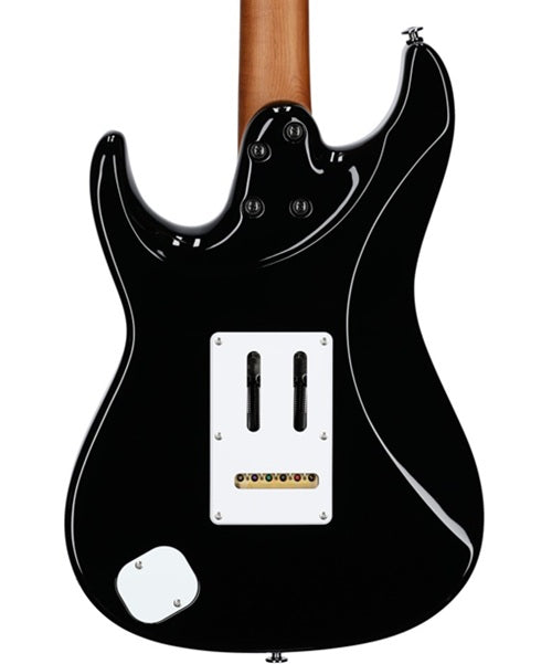 “Exclusiva en Veerkamp Online” Ibanez Guitarra Eléctrica Negra AZ2204N-BK con Estuche, Serie Azes Prestige