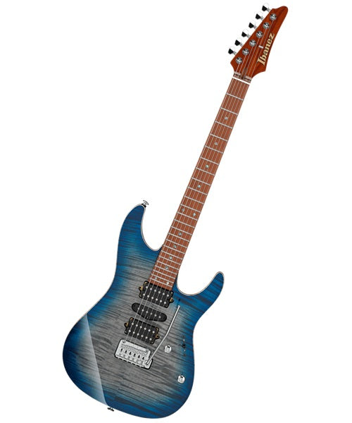 Exclusiva en Veerkamp Online Ibanez Guitarra Eléctrica Entintado Gris/Sombreado Azul AZ2407F-SDE con Estuche, Serie Azes Prestige