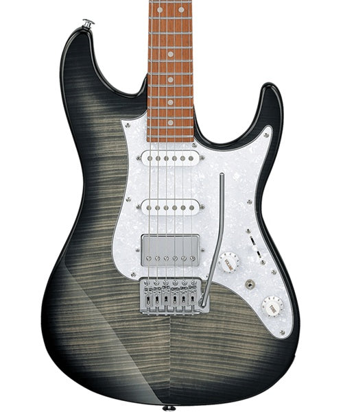 Ibanez Guitarra Eléctrica Negro Transparente/Sombreado Negro AZ22S1F-TKS, Serie AZ Standard