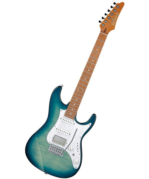 Ibanez Guitarra Eléctrica Turquesa Transparente/Sombreado Turquesa AZ22S1F-TXB, Serie AZ Standard