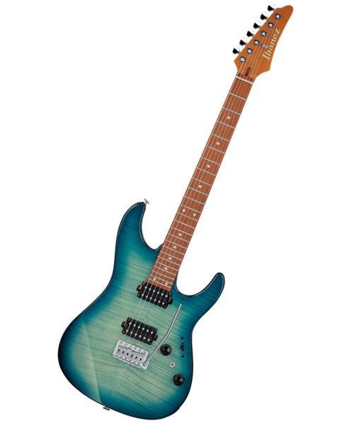 Ibanez Guitarra Eléctrica Turquesa Transparente/Sombreado Turquesa AZ24S1F-TXB, Serie AZ Standard
