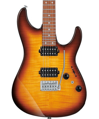 Ibanez Guitarra Eléctrica Ámbar Transparente/Sombreado Café AZ24S1F-VLS, Serie AZ Standard
