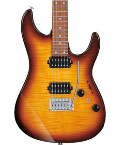 Ibanez Guitarra Eléctrica Ámbar Transparente/Sombreado Café AZ24S1F-VLS, Serie AZ Standard