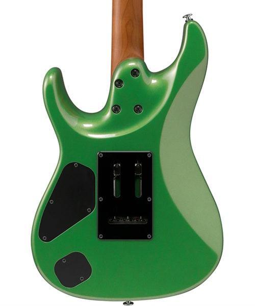 “Exclusiva en Veerkamp Online” Ibanez Guitarra Eléctrica Verde Manzana Metálico AZ2402-AGM con Estuche, Serie AZ Prestige