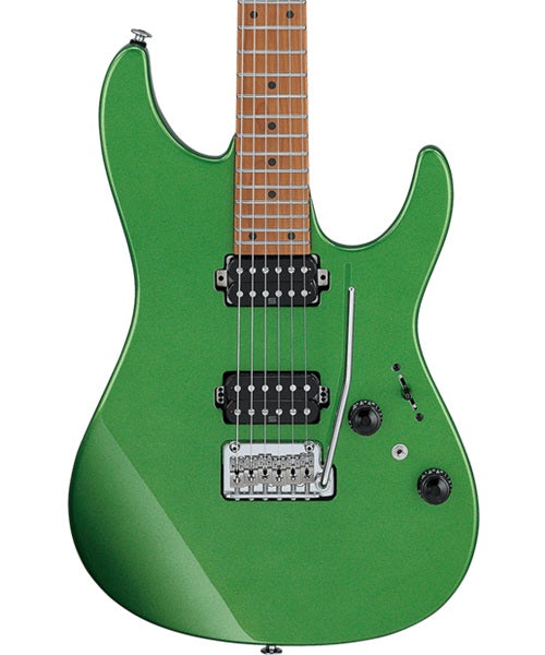 “Exclusiva en Veerkamp Online” Ibanez Guitarra Eléctrica Verde Manzana Metálico AZ2402-AGM con Estuche, Serie AZ Prestige