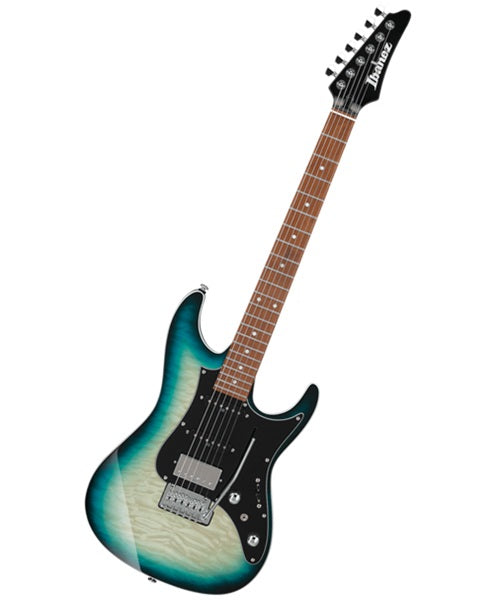 Ibanez Guitarra Eléctrica Natural Sombreado Verde Agua/Negro AZ24P1QM-DOB con Funda, Serie AZ Premium