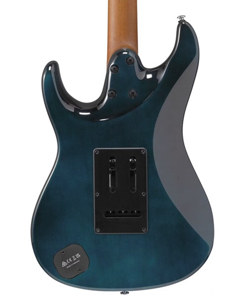 Ibanez Guitarra Eléctrica Natural Sombreado Verde Agua/Negro AZ24P1QM-DOB con Funda, Serie AZ Premium