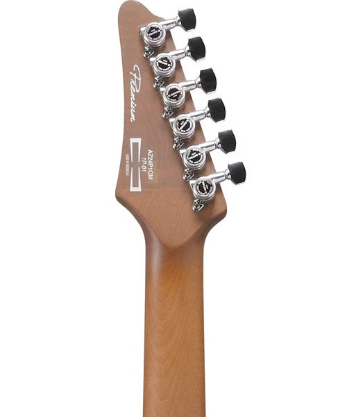 Ibanez Guitarra Eléctrica Natural Sombreado Verde Agua/Negro AZ24P1QM-DOB con Funda, Serie AZ Premium