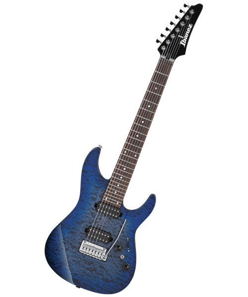 Guitarra Eléctrica Ibanez AZ Premium AZ427P2QM-TUB Azul Entintado Sombreado Azul con Funda de 7 Cuerdas