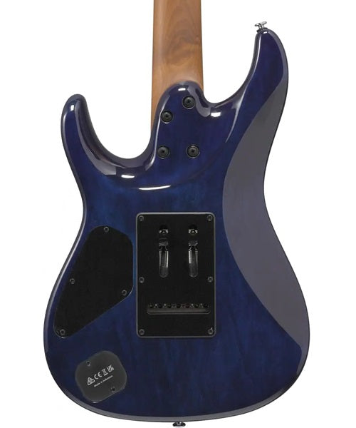 Guitarra Eléctrica Ibanez AZ Premium AZ427P2QM-TUB Azul Entintado Sombreado Azul con Funda de 7 Cuerdas