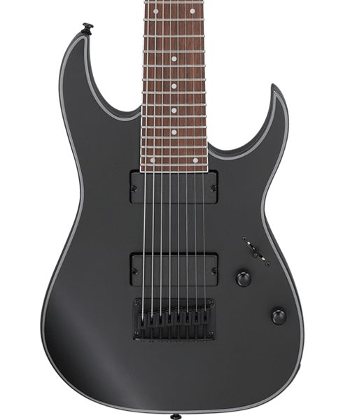 Ibanez Guitarra Eléctrica 8 Cuerdas RG8EX-BKF Negra Mate, Serie RG