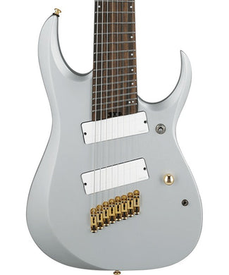 “Exclusiva en Veerkamp Online” Ibanez Guitarra Eléctrica 8 Cuerdas Plata Mate RGDMS8-CSM, Serie RGD Axe Design Lab