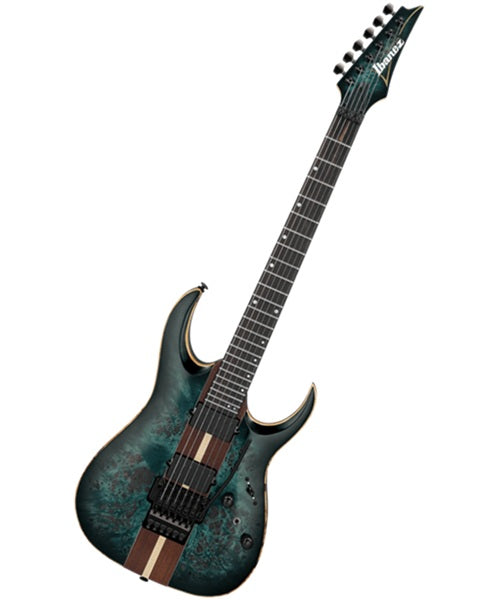 “Exclusiva en Veerkamp Online” Ibanez Guitarra Eléctrica Entintado Azul/Sombreado Negro Mate RGA20P1PB-CUL con Funda, Serie RGA Premium