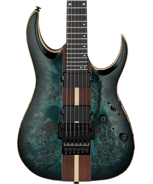 “Exclusiva en Veerkamp Online” Ibanez Guitarra Eléctrica Entintado Azul/Sombreado Negro Mate RGA20P1PB-CUL con Funda, Serie RGA Premium