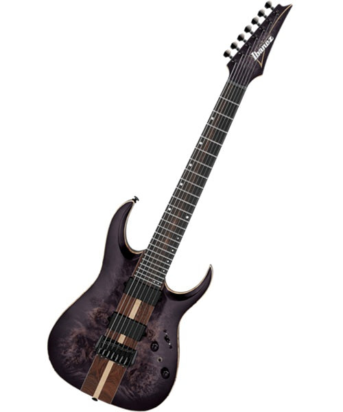 Exclusiva en Veerkamp Online Ibanez Guitarra Eléctrica 7 Cuerdas Entintado Negro Mate RGA217P1PB-DRL con Funda, Serie RGA Premium