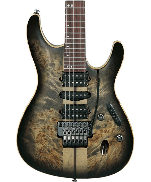 Exclusiva en Veerkamp Online Ibanez Guitarra Eléctrica Natural Sombreado Negro S1070PBZ-CKB con Funda, Serie S Premium