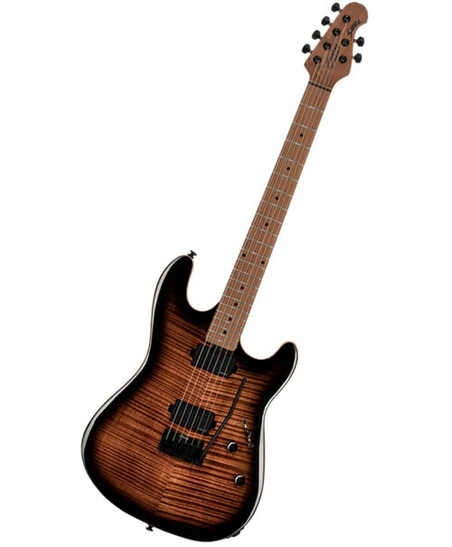“Exclusiva en Veerkamp Online” Sterling by Music Man Guitarra Eléctrica ST-SABRE-CBB-M2-WB Entintado Café/Sombreado Negro con Funda, Sabre