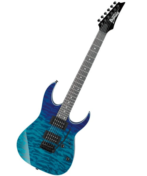 Ibanez Guitarra Eléctrica Azul Degradado Transparente GRG120QASP-BGD, Serie Gio