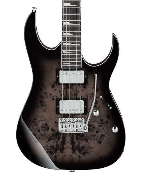 Ibanez Guitarra Eléctrica Café Transparente Sombreado Negro GRG220PA1-BKB, Serie Gio