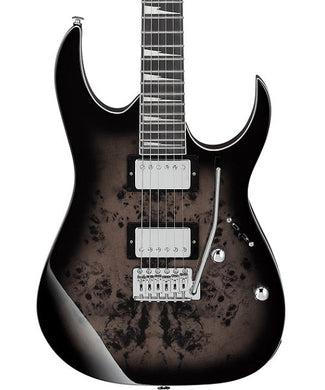 Ibanez Guitarra Eléctrica Café Transparente Sombreado Negro GRG220PA1-BKB, Serie Gio