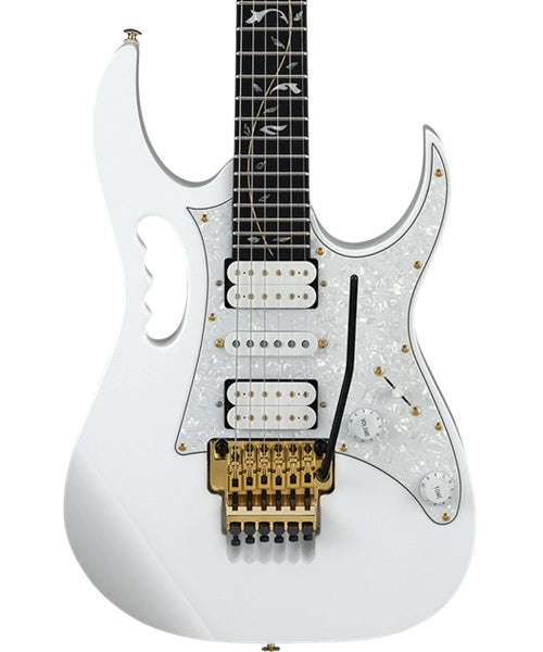 Exclusiva en Veerkamp Online Ibanez Guitarra Eléctrica Blanca con Funda JEM7VP-WH, Steve Vai