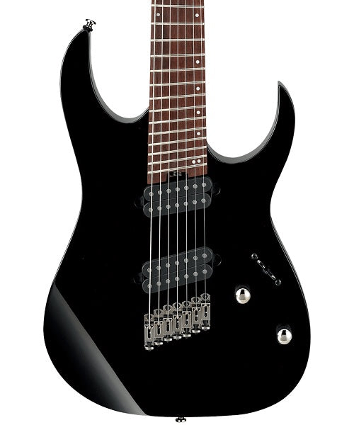 Ibanez Guitarra Eléctrica RGMS7-BK, Negra, 7 Cuerdas, Serie RG Multi-Escala