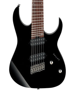 Ibanez Guitarra Eléctrica RGMS7-BK, Negra, 7 Cuerdas, Serie RG Multi-Escala