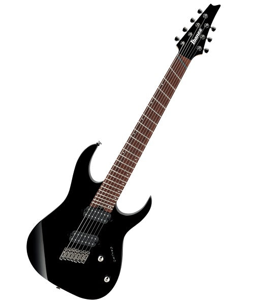 Ibanez Guitarra Eléctrica RGMS7-BK, Negra, 7 Cuerdas, Serie RG Multi-Escala
