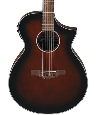 Ibanez Guitarra Electroacústica Café Sombreado Negro AEWC11-DVS, Serie AEW